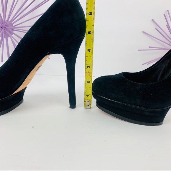 BCBGMaxAzria / Black Wood Stack Platform Heel - Picture 2 of 8